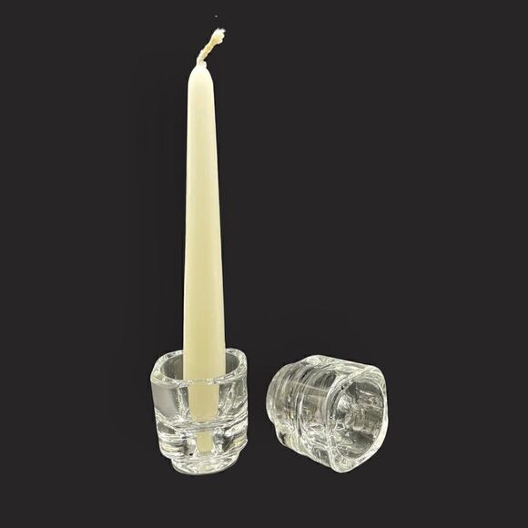 Fidenza Vitraria Italy Glass Votive Candle Holder Set - Picture 4 of 16